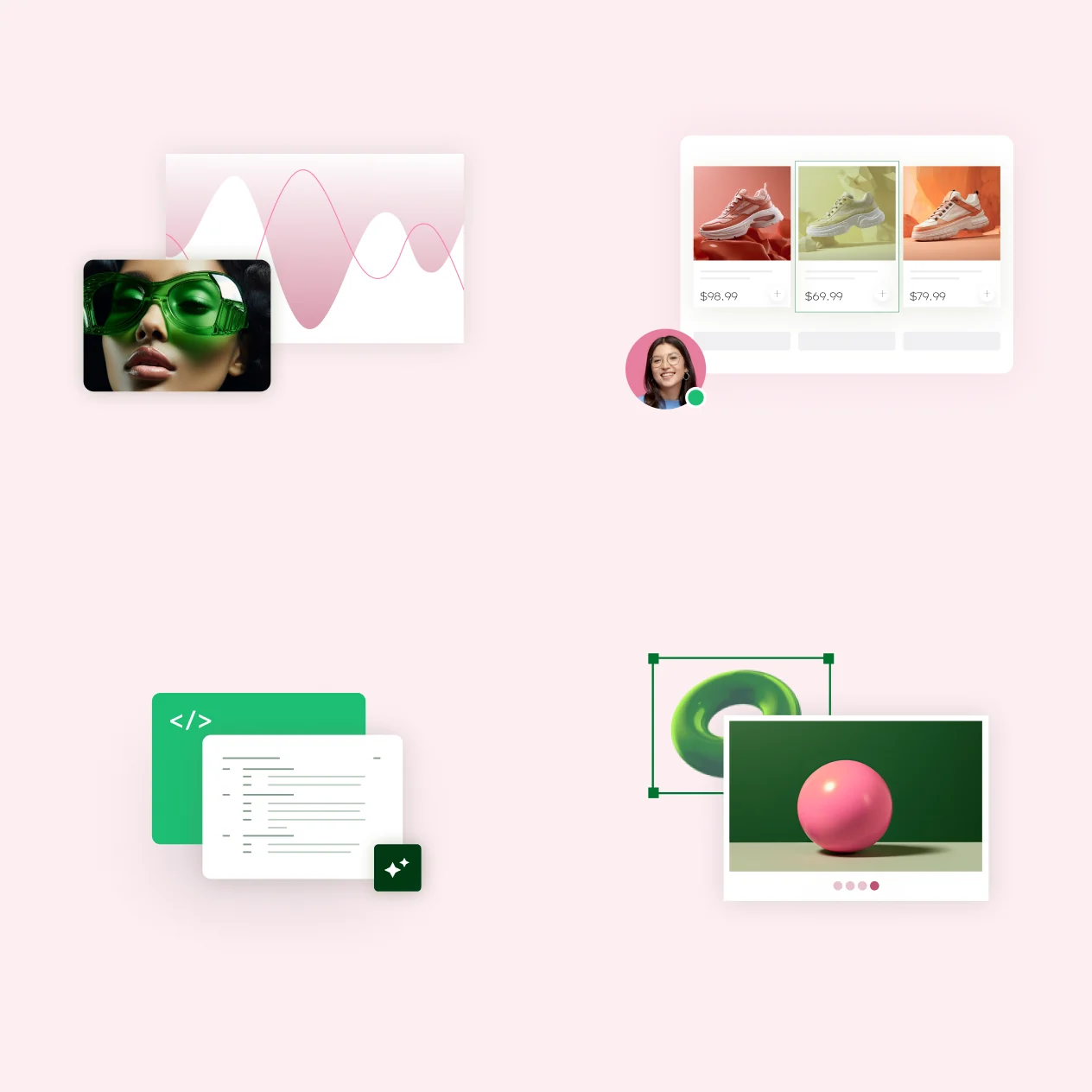 Four AI article illustrations