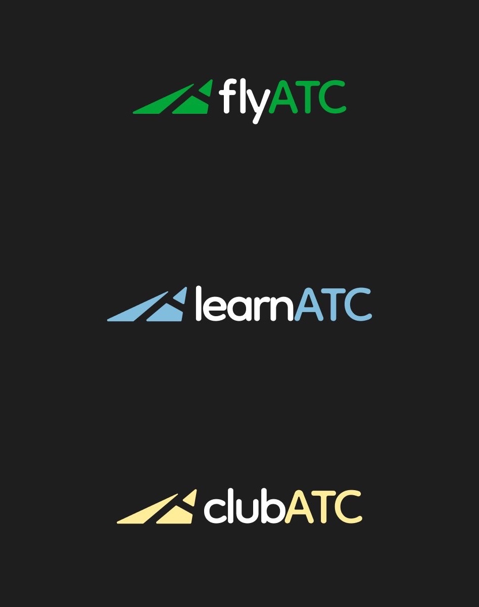 flyATC, learnATC and clubATC logos on tarmac bands