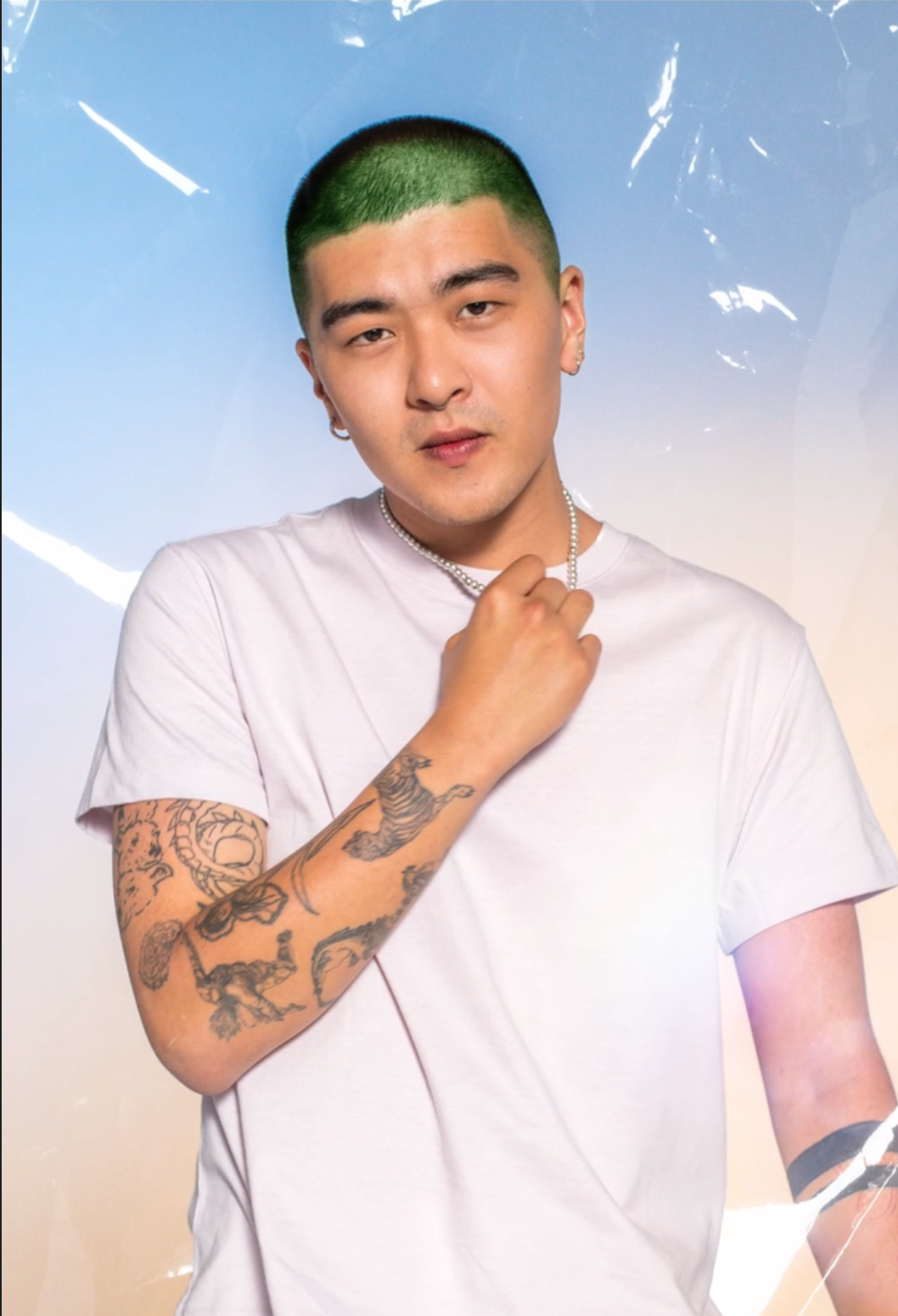 Facetune ad visual - creator portrait with green hair