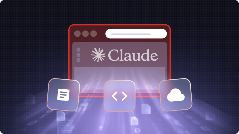 Blog cover - Claude window with document, code and cloud tiles
