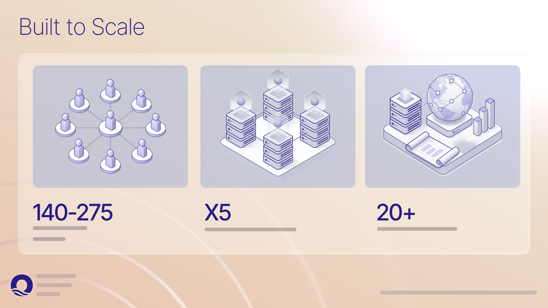 Keynote slide - Built to Scale (body copy masked)