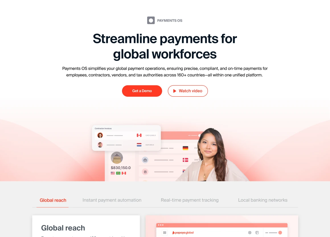 Papaya Payments page